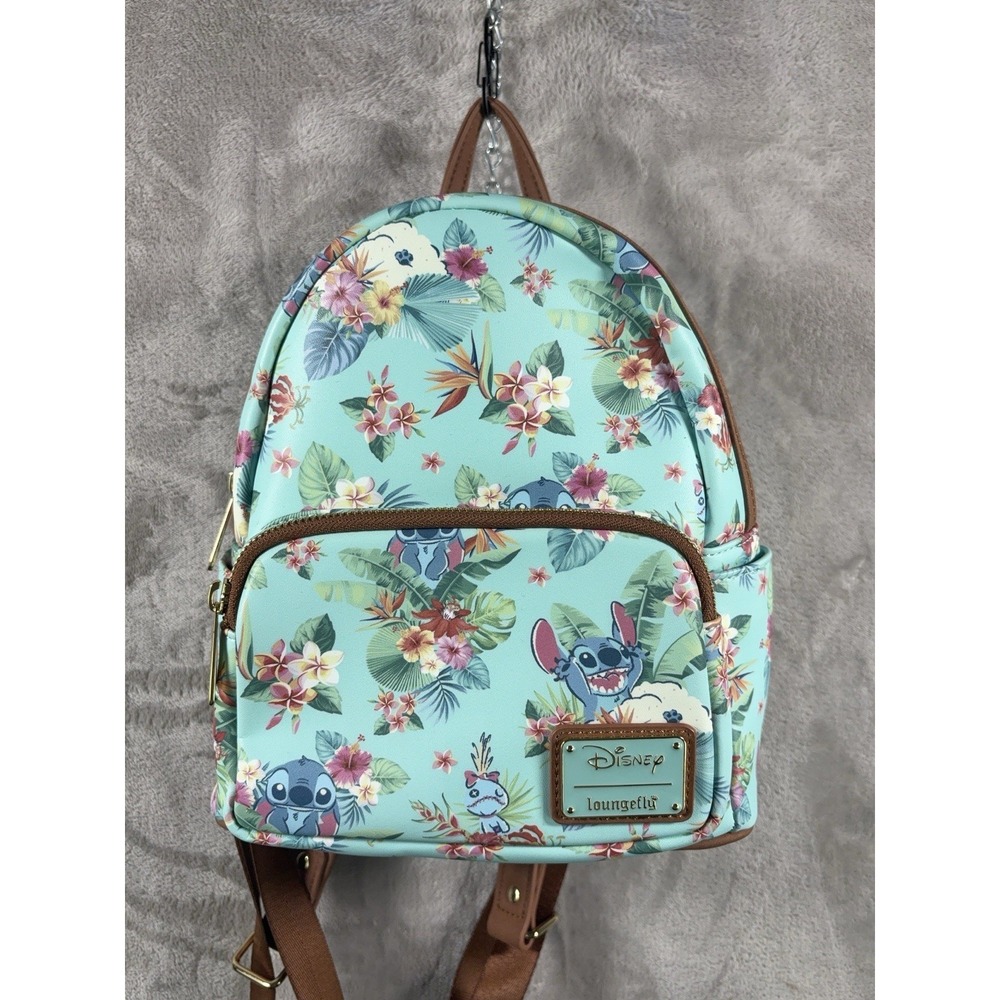 Loungefly Disney Lilo‎ & Stitch Tropical Floral Mini Backpack Bag AOP